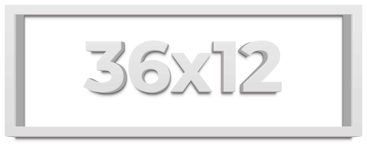 Panoramic Slim Profile White Picture Frame - UV Acrylic, Foam Board Backing, Hanging Hardware